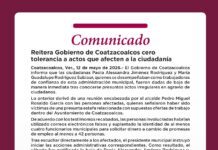 Reitera Gobierno de Coatzacoalcos cero tolerancia a actos que afecten a la ciudadanía