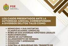 Logra FGE 132 vinculaciones a proceso en todo el estado