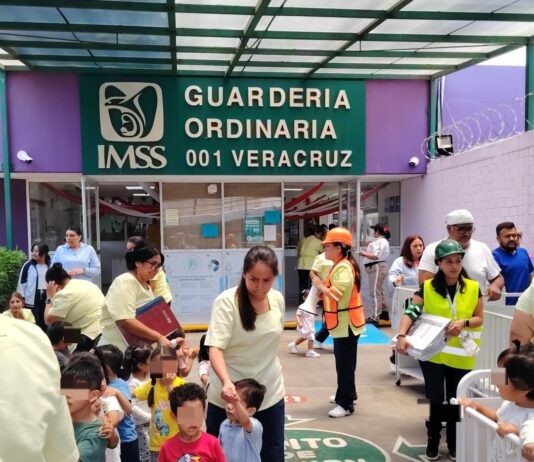 Guardería Ordinaria 001 del IMSS Veracruz Norte realiza simulacro de incendio