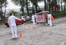 Protestan enfermeras por hostigamiento y carencias en Clínica Hospital del Issste en Xalapa