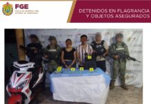 Operativo en Chinampa de Gorostiza deja dos personas detenidas; decomisan droga