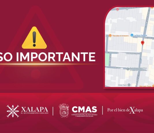 Anuncia CMAS cierre de circulación por reparación de tubería colapsada en Xalapa