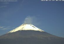 Registra el Popocatépetl 12 exhalaciones con gases volcánicos y ceniza