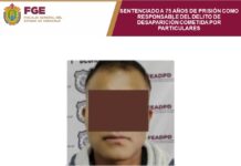Sentencia de 75 años de prisión por desaparición cometida por particulares en la región montañosa