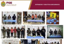 Como resultado de 37 cateos, 25 personas fueron detenidas en 27 municipios de Veracruz