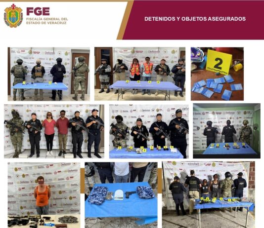 Como resultado de 37 cateos, 25 personas fueron detenidas en 27 municipios de Veracruz