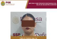 Presunta secuestradora es detenida y FGE logra prisión preventiva oficiosa