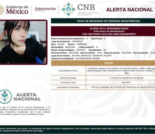 Piden apoyo para localizar a estudiante del CBTis 13 desaparecida en Xalapa