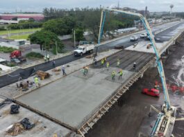 Concluye SICT colado de losas del Distribuidor Vial de acceso al Puerto de Veracruz