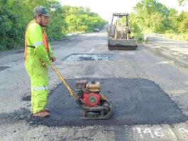 Fortalece SICT la conservación de la red carretera federal libre de peaje en Veracruz