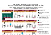 Da a conocer SEV Calendario Escolar 2026-2027; inicia el 31 de agosto