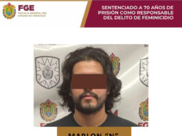 Condenan a 70 años de cárcel a Marlon «N» por feminicidio en Veracruz