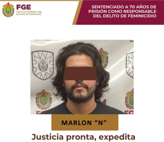 Condenan a 70 años de cárcel a Marlon «N» por feminicidio en Veracruz