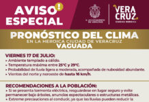 Mantiene Protección Civil municipal de Veracruz vigilancia permanente ante pronóstico de lluvias