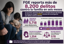 FGE reporta más de 8,200 delitos contra la familia en seis meses