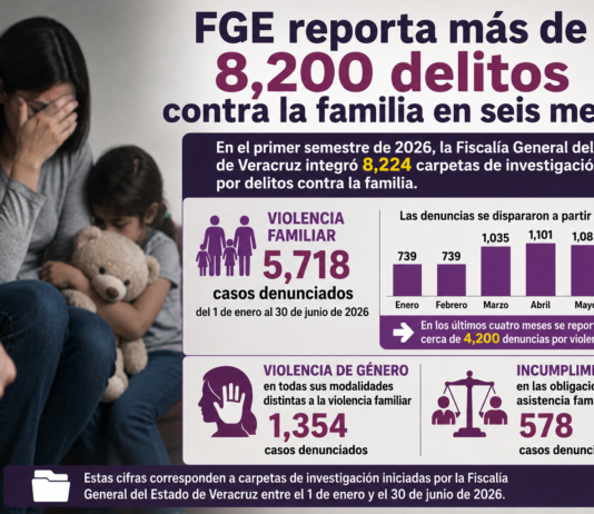 FGE reporta más de 8,200 delitos contra la familia en seis meses