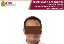 Sentencia ejemplar de 62 años por feminicidio logra FGE de Veracruz; suman 56 en una semana