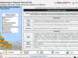 Pronóstico: lluvias y actividad eléctrica en las zonas montañosas de Veracruz