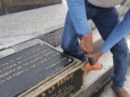 Inicia rehabilitación de Obelisco a los Héroes Caídos de 1914 tras intento de robo de la placa de bronce