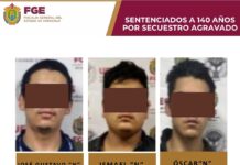 Sentencian a 140 años de prisión a tres secuestradores en la ciudad de Xalapa