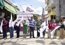 Construyen sistema de drenaje pluvial en mercado de Tantoyuca