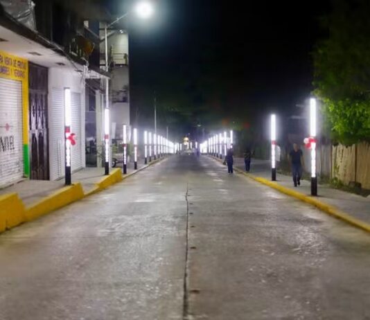 Más de 130 luminarias mejoran iluminación de la avenida 20 de Noviembre en Tantoyuca