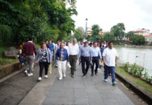 Supervisan autoridades municipales trabajos de rehabilitación del Paseo de Los Lagos