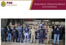 En cateos en Orizaba, Río Blanco, Camerino Z. Mendoza e Ixtaczoquitlán, UECS asegura 116 máquinas tragamonedas