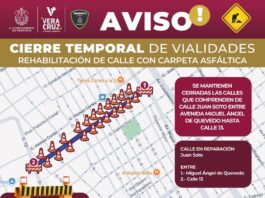 Exhorta Ayuntamiento de Veracruz a tomar precauciones ante cierre vial en calle Juan Soto