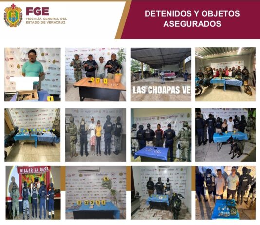 30 detenidos en 42 cateos, resultado del despliegue operativo en 31 municipios de Veracruz