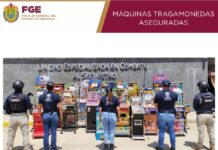 Seis establecimientos de Xalapa son intervenidos; UECS asegura 18 máquinas tragamonedas