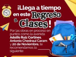 Organiza tus traslados para este regreso a clases, están en marcha obras del Ayuntamiento