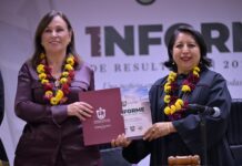 Gobernadora recibe Informe Anual del Tribunal Superior de Justicia del Poder Judicial del Estado