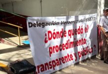 Protestan en Xalapa por presunta corrupción en adjudicación de estancias del ISSSTE