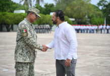 Asiste Pedro Miguel Rosaldo al inicio del Segundo Escalón del Servicio Militar Nacional de 300 jóvenes Clase 2007