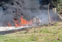 Explota pipa tras salirse de la autopista Xalapa-Perote; confirman la muerte del conductor