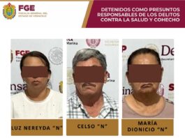 Cateo en Tempoal deja tres personas detenidas y el aseguramiento de más de 15 millones de pesos, así como droga, un arma de fuego y material balístico