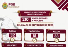 Cero impunidad: 210 vinculaciones a proceso en una semana por delitos de alto impacto en Veracruz