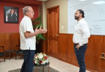 Acuerdan Pedro Miguel Rosaldo y Gerardo Balandrano fortalecer proyectos deportivos en Coatzacoalcos