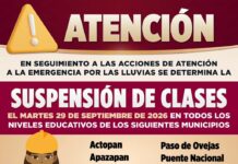 Gobierno del Estado suspende clases en 13 municipios ante las lluvias