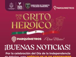 Suspende Ayuntamiento de Veracruz cobro de parquímetros este 16 de septiembre