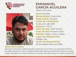 Buscan en Xalapa a Emmanuel García Aguilera; Comisión Estatal de Búsqueda emite ficha de localización