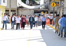 Autoridades municipales inauguran obra de pavimentación integral y ponen en marcha una más