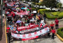 “No te vayas a enfermar, no tenemos material”: marchan sindicalizados de IMSS e ISSSTE