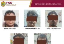 En Jáltipan, cinco detenidos en flagrancia con armas, presunta droga y equipo táctico
