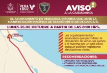 Ante manifestación de transportistas, recomienda Ayuntamiento de Veracruz tomar previsiones